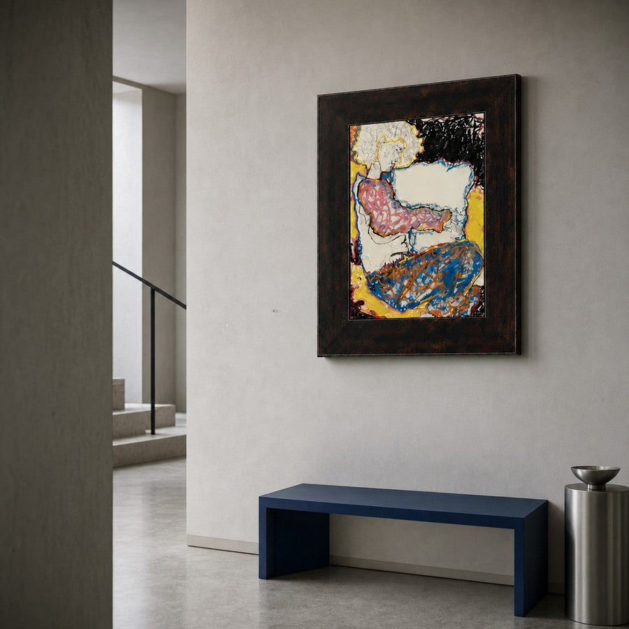 Seated Figure in Pink and Cobalt