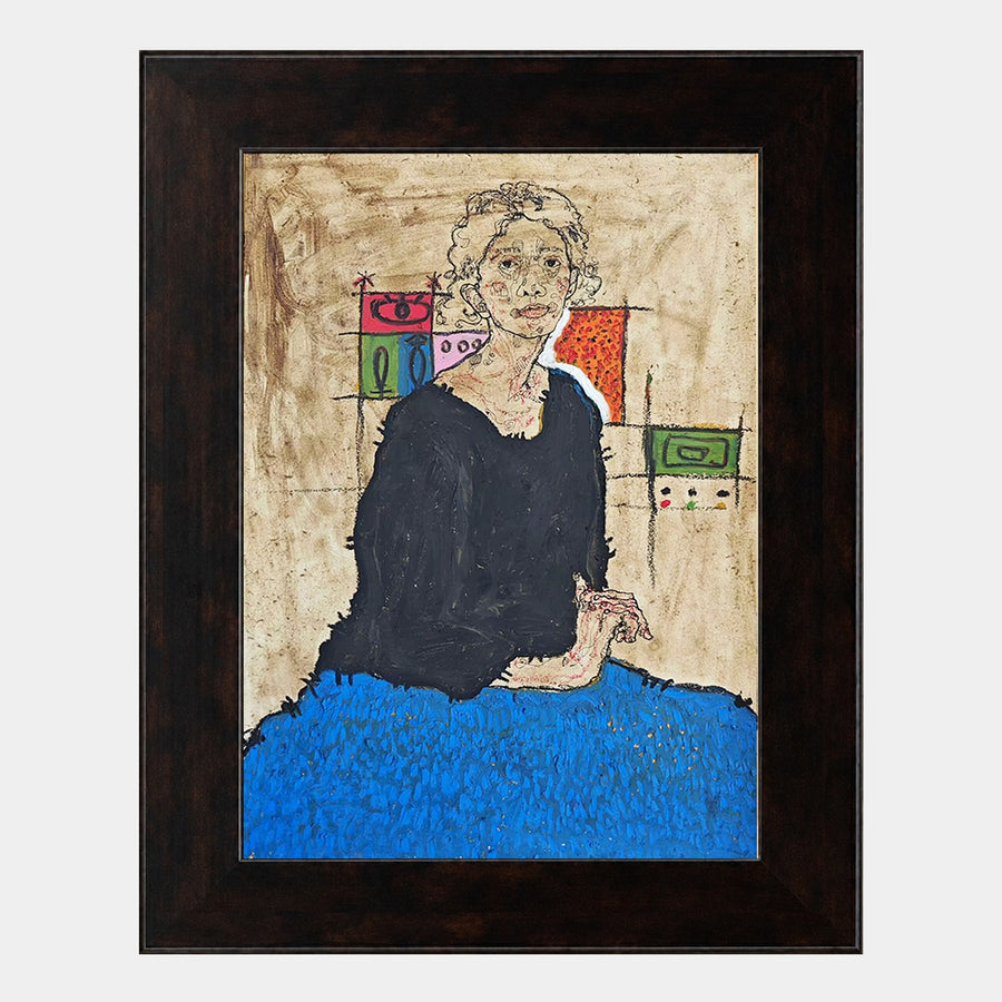 Seated Woman in Cobalt Blue