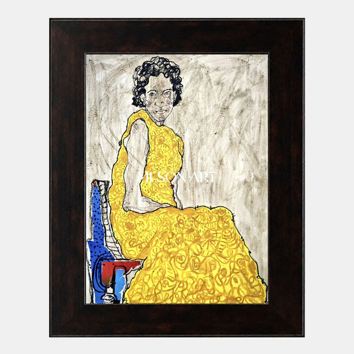 Seated Woman in Saffron Gown