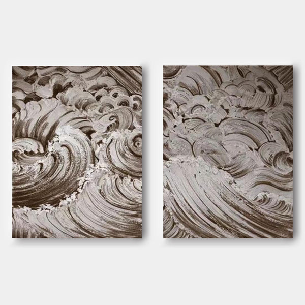 Sepia Wave Crests in Relief