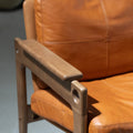Siena Walnut Leather Armchair - View 4