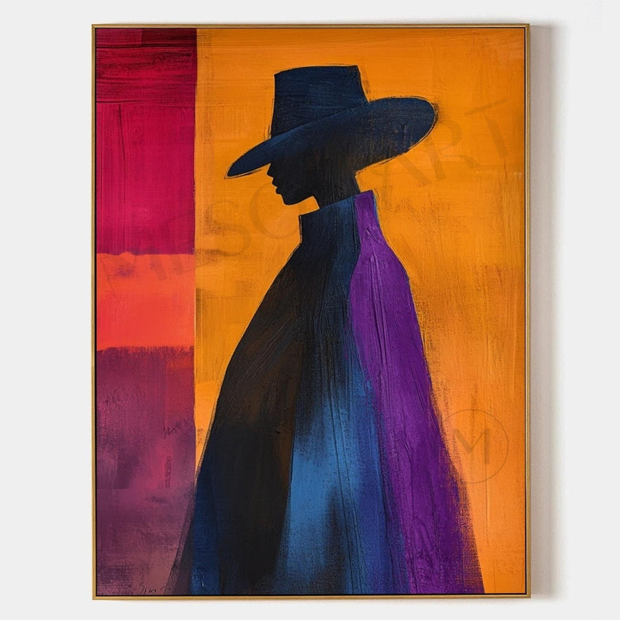 Silhouette in Violet and Saffron