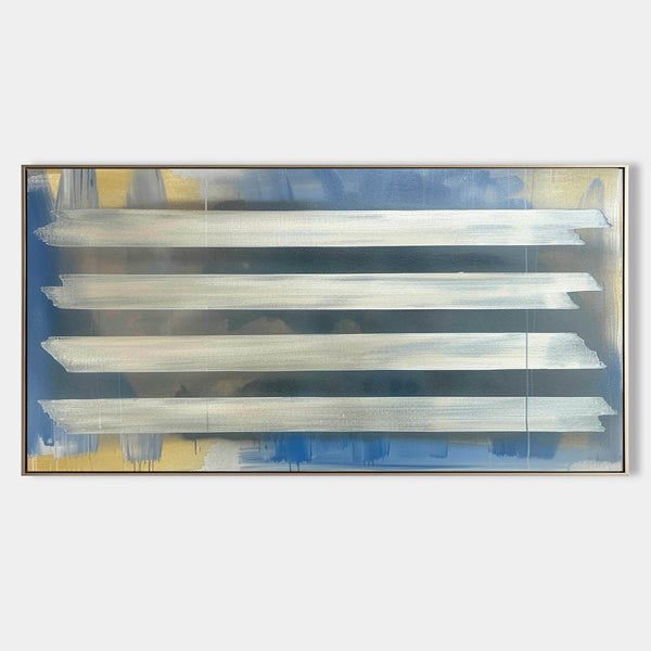 Silver Bands Over Blue and Ochre