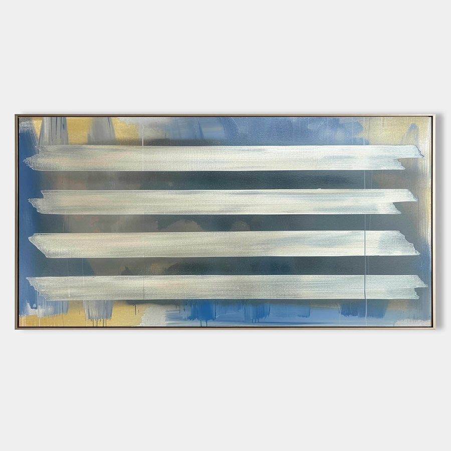 Silver Bands Over Blue and Ochre