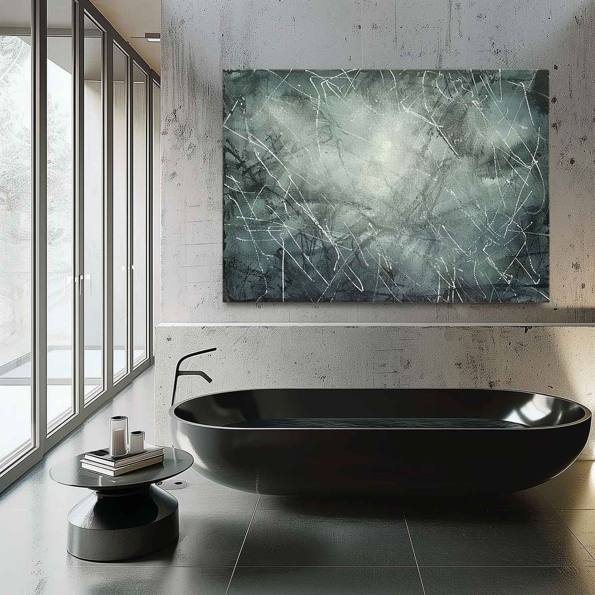 Silver Threads Over Slate Green Mist