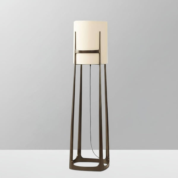 Single Loop Iron Floor Lamp with Fabric Shade