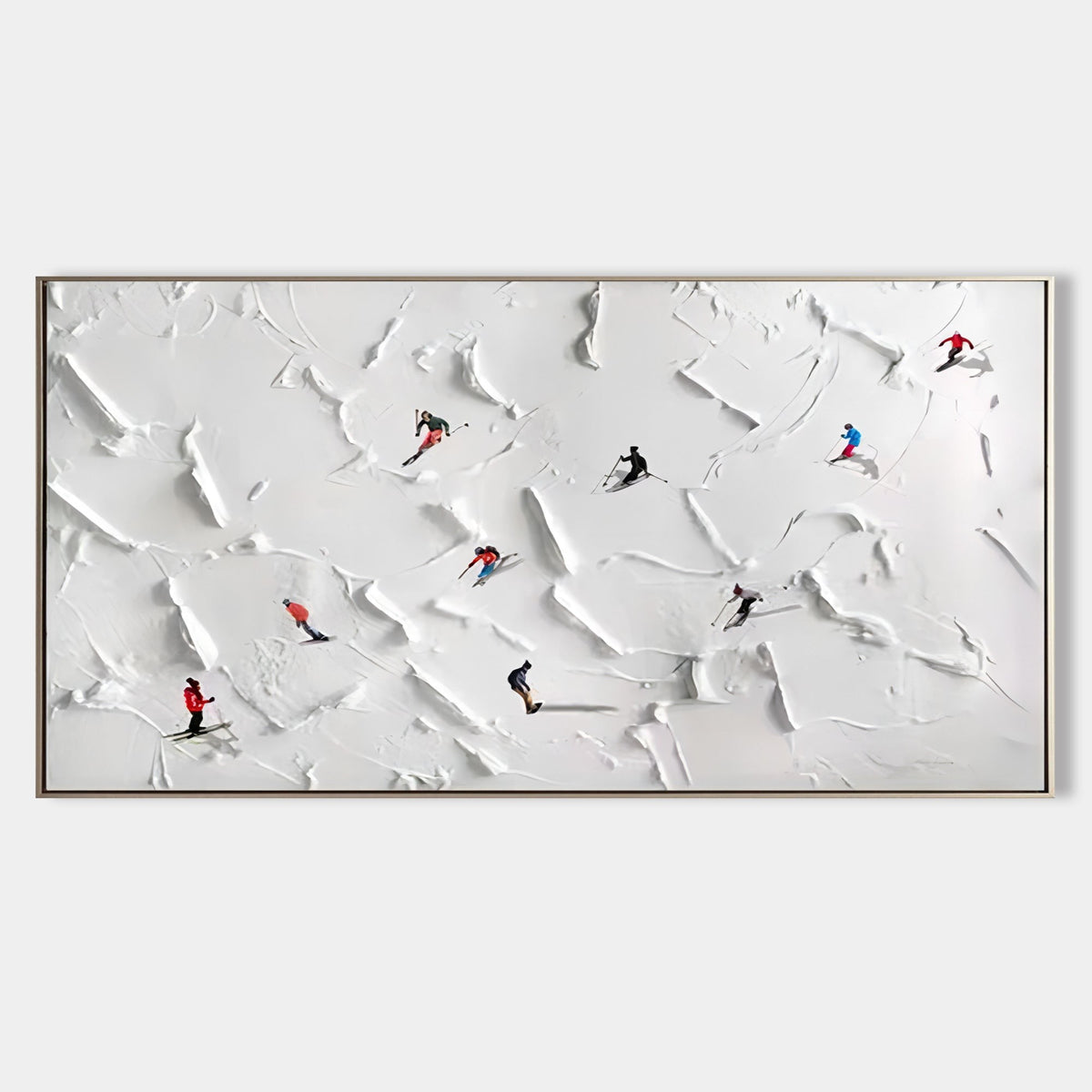 Skiers on a Sculpted Snow Slope