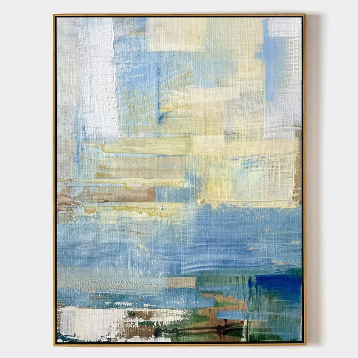Sky Blue and Butter Abstract Layers