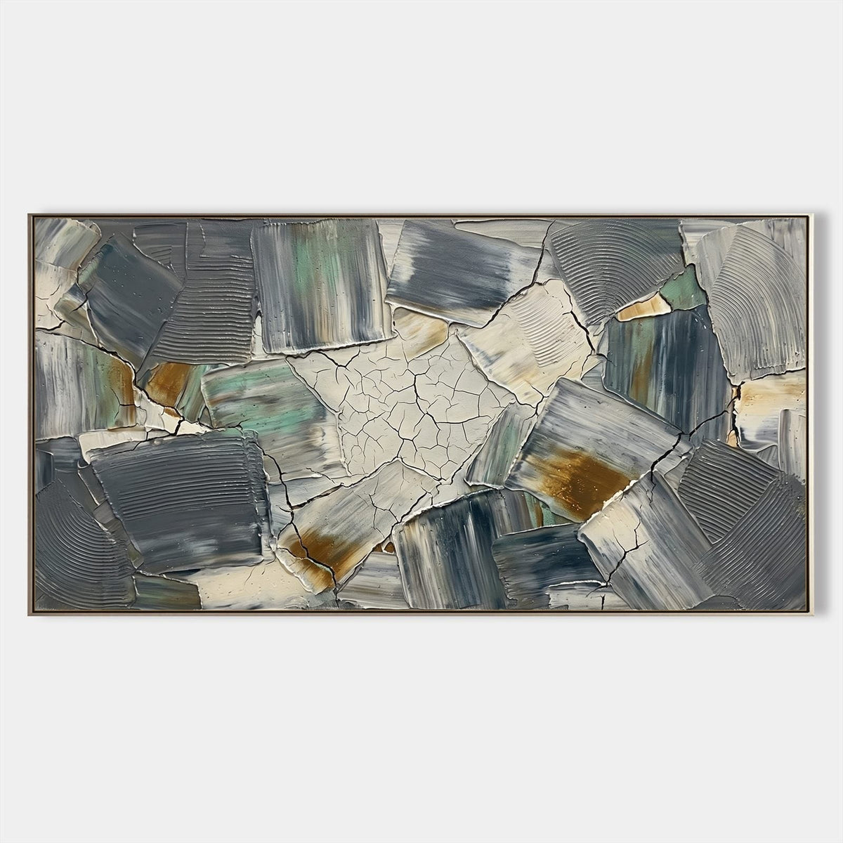 Slate Mosaic with Cracked Earth Center
