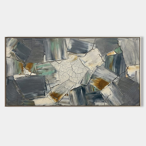 Slate Mosaic with Cracked Earth Center