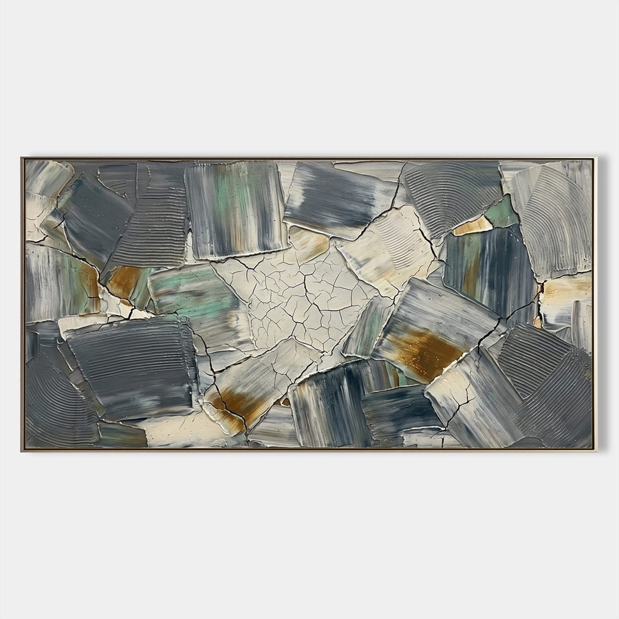 Slate Mosaic with Cracked Earth Center