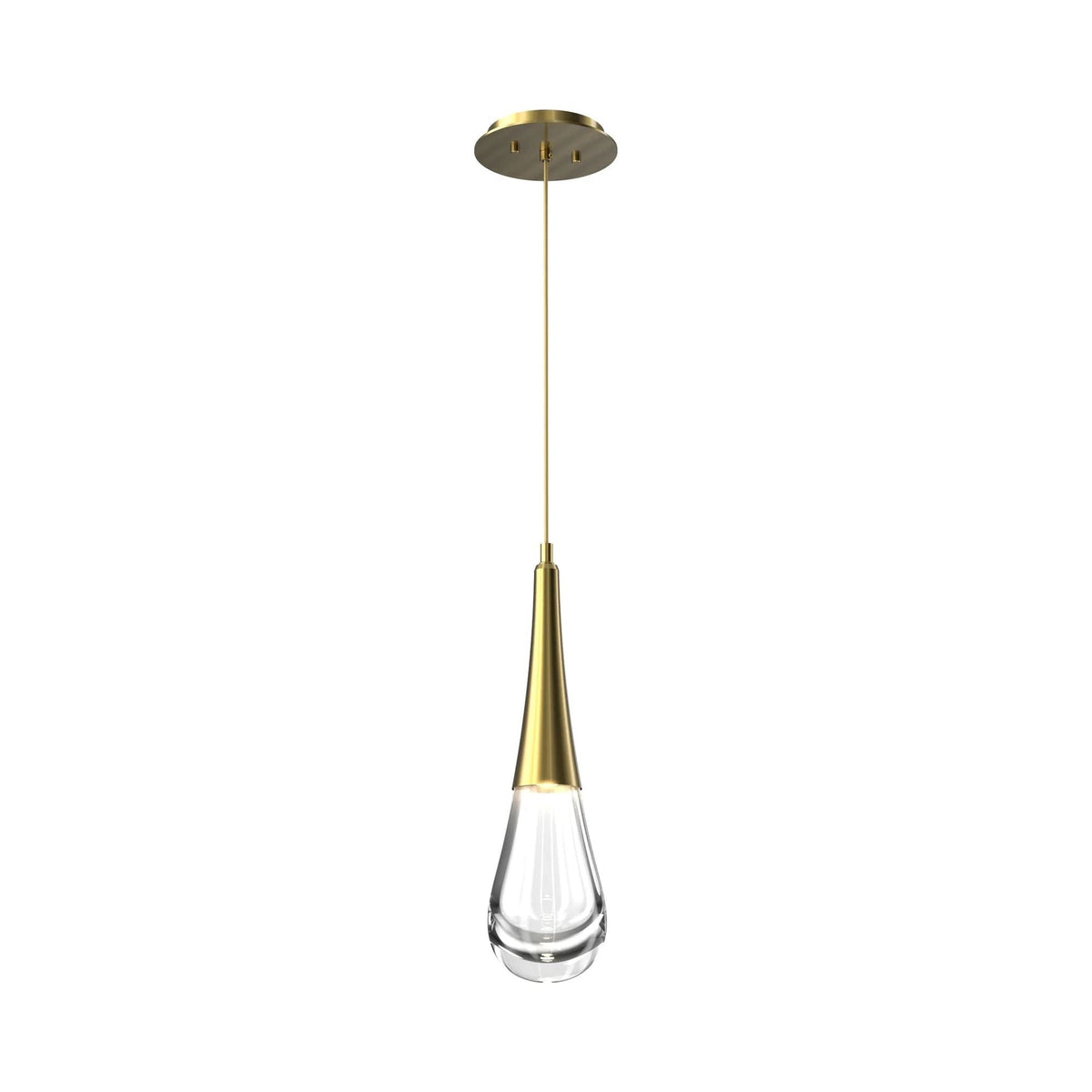 Slender Glass Teardrop and Metal Pendant