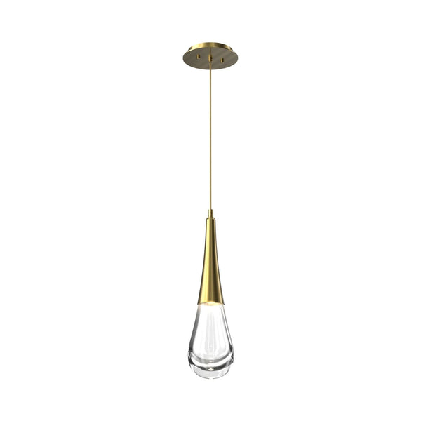Slender Glass Teardrop and Metal Pendant