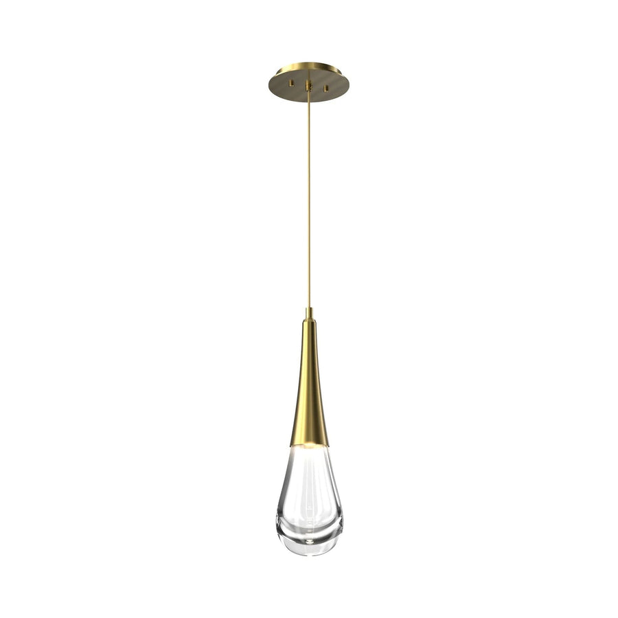 Slender Glass Teardrop and Metal Pendant