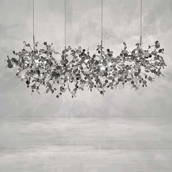 Slender Linear Stainless Steel LED Chandelier