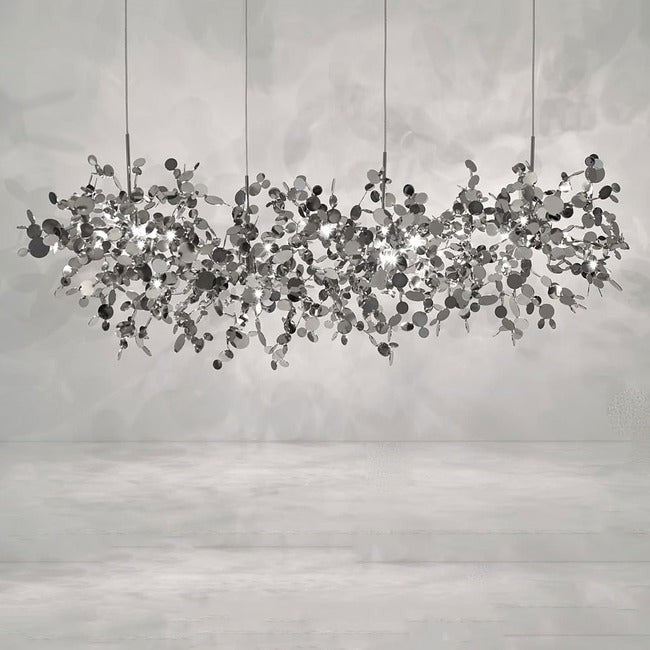 Slender Linear Stainless Steel LED Chandelier