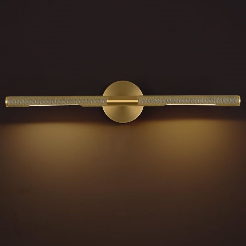 Slim Angular Linear Brass and Glass Picture Light