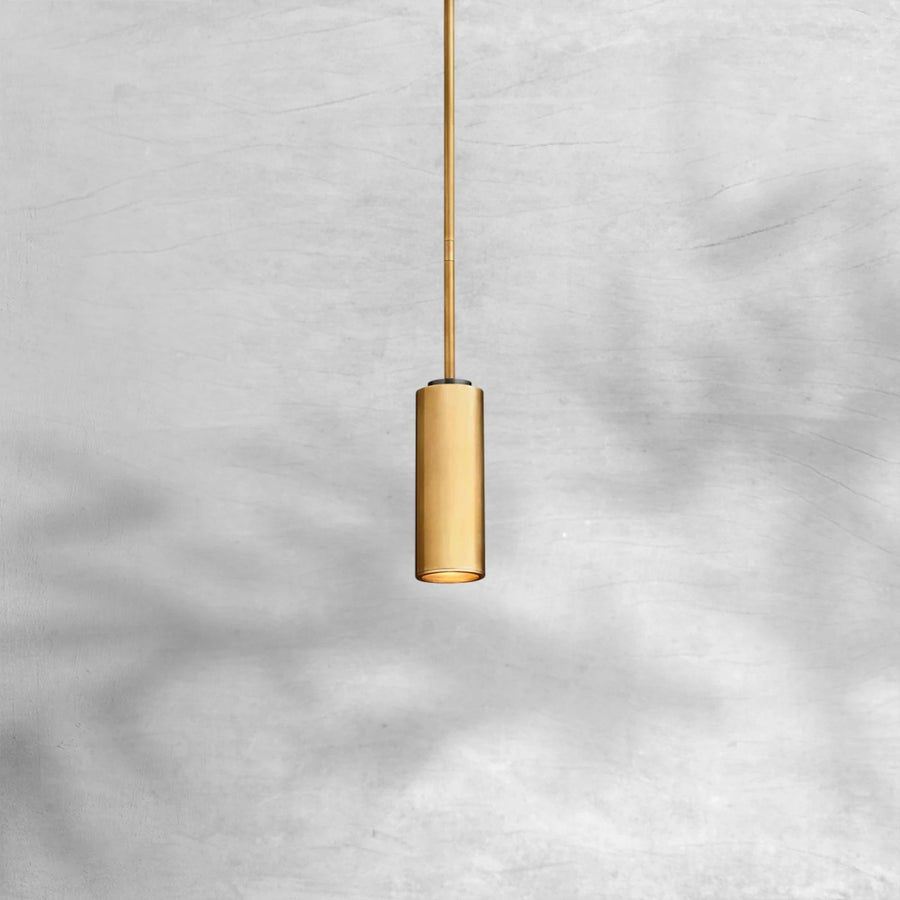Slim Brass Cylinder Can Light Pendant