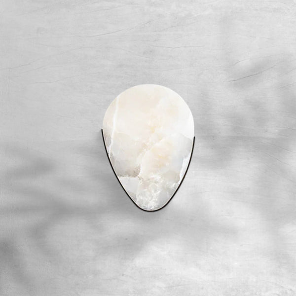 Slim Bronze Frame Veined Alabaster Wall Sconce