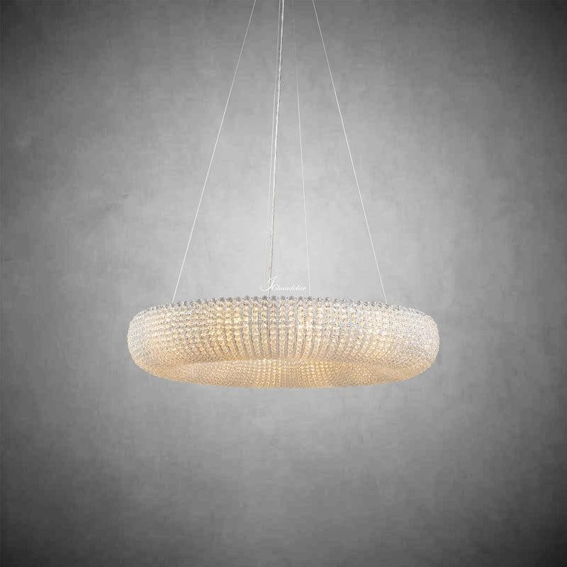 Slim Crystal Ring Chandelier with Steel Frame