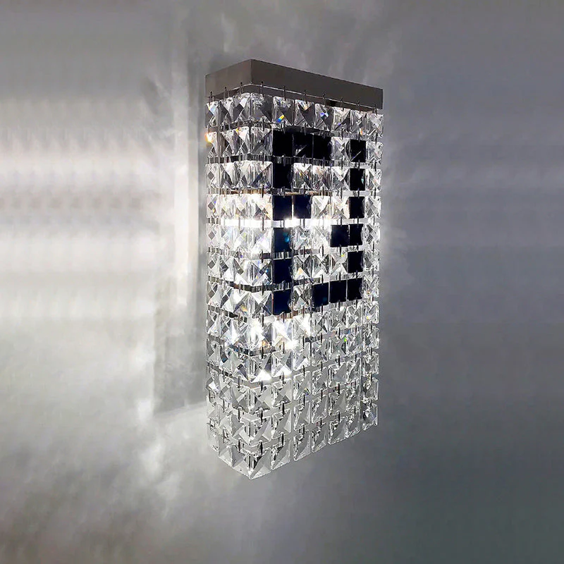 Slim Crystal Strand Modern Wall Sconce