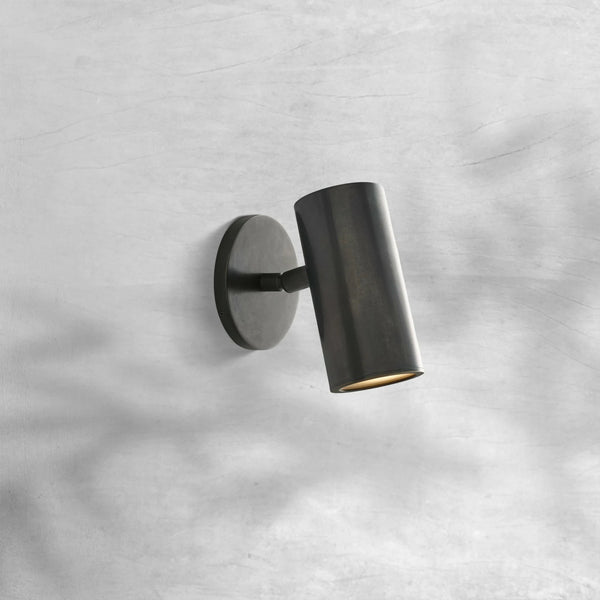 Slim Cylinder Shade Solid Brass Wall Sconce