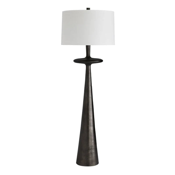 Slim Iron and Wood Corner Floor Lamp