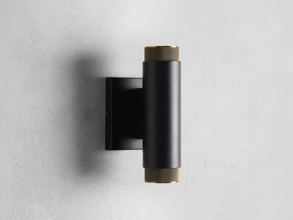 Slim Matte Black Aluminum Up Down Wall Sconce