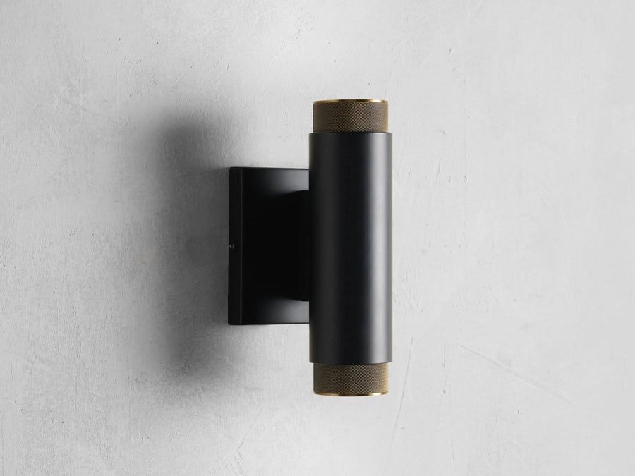 Slim Matte Black Aluminum Up Down Wall Sconce