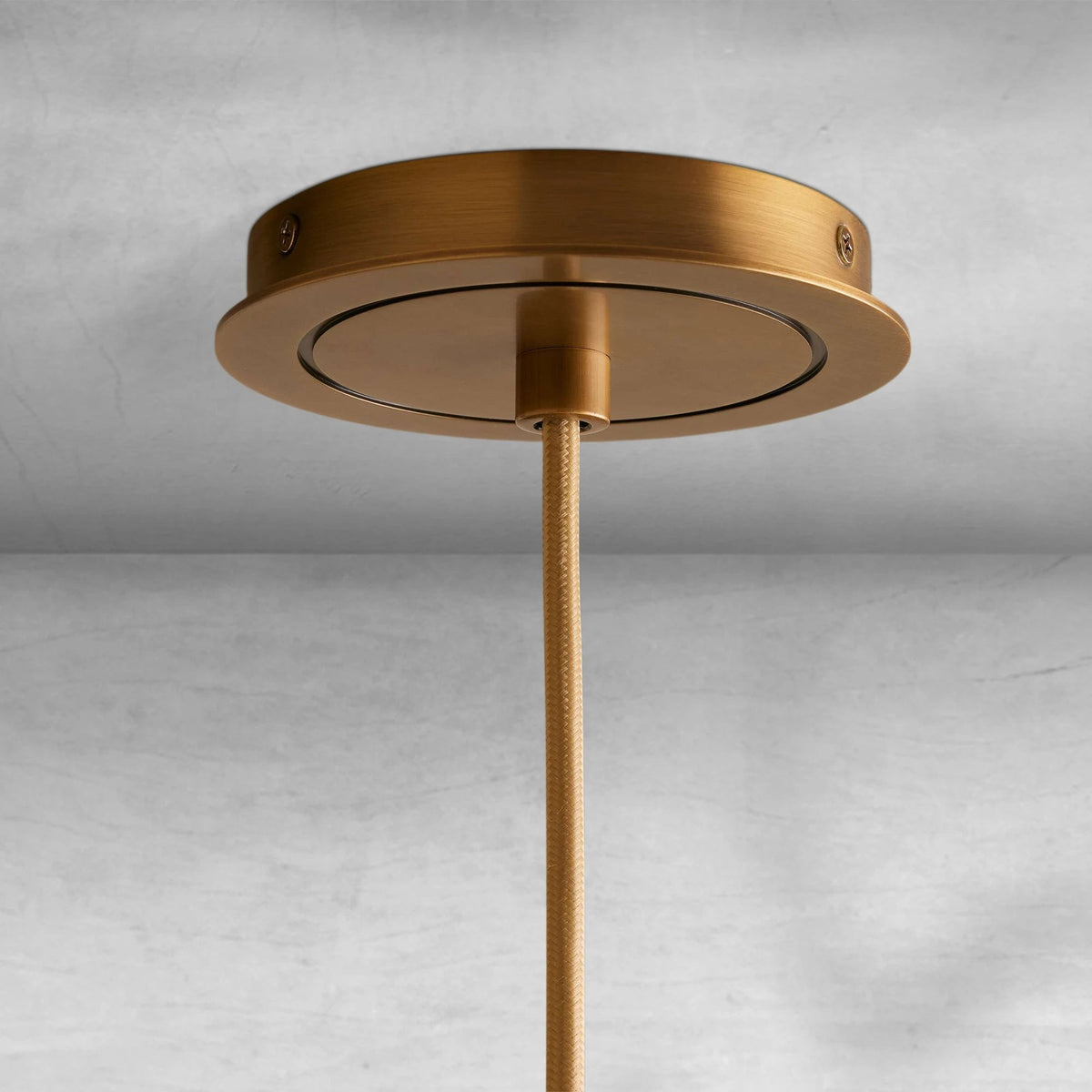 Slim Ribbed Brass Cylinder Pendant