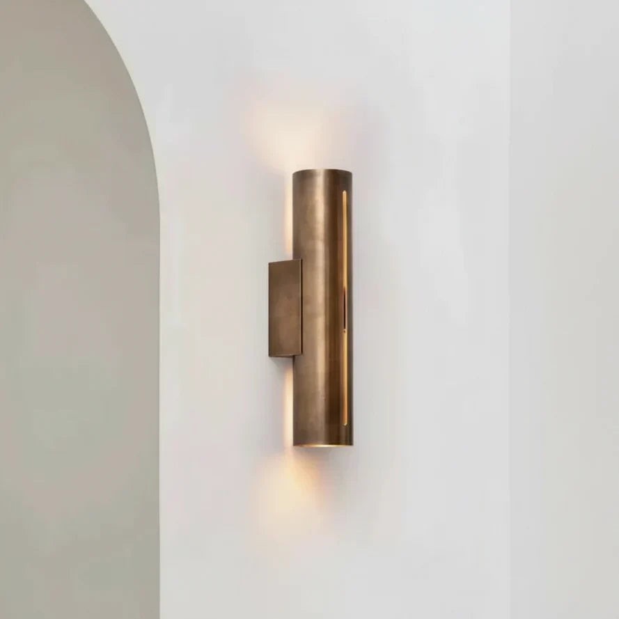 Slim Slit Copper Cylinder Wall Sconce