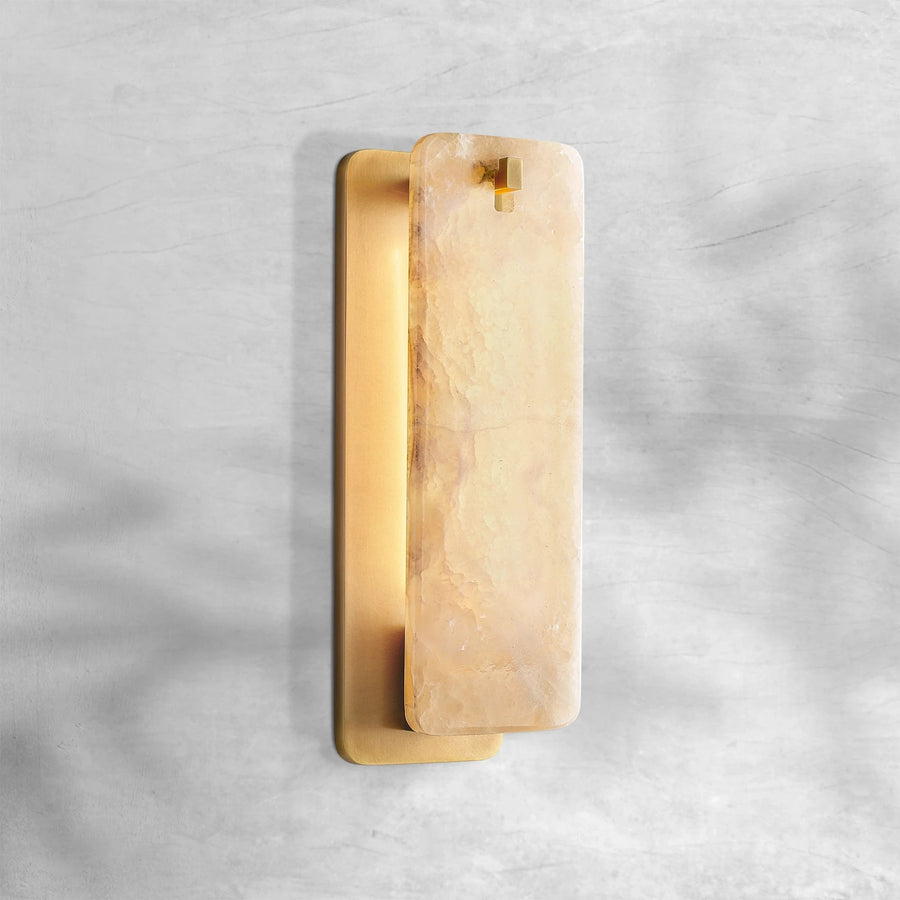 Slim Steel Frame Onyx Panel Wall Sconce