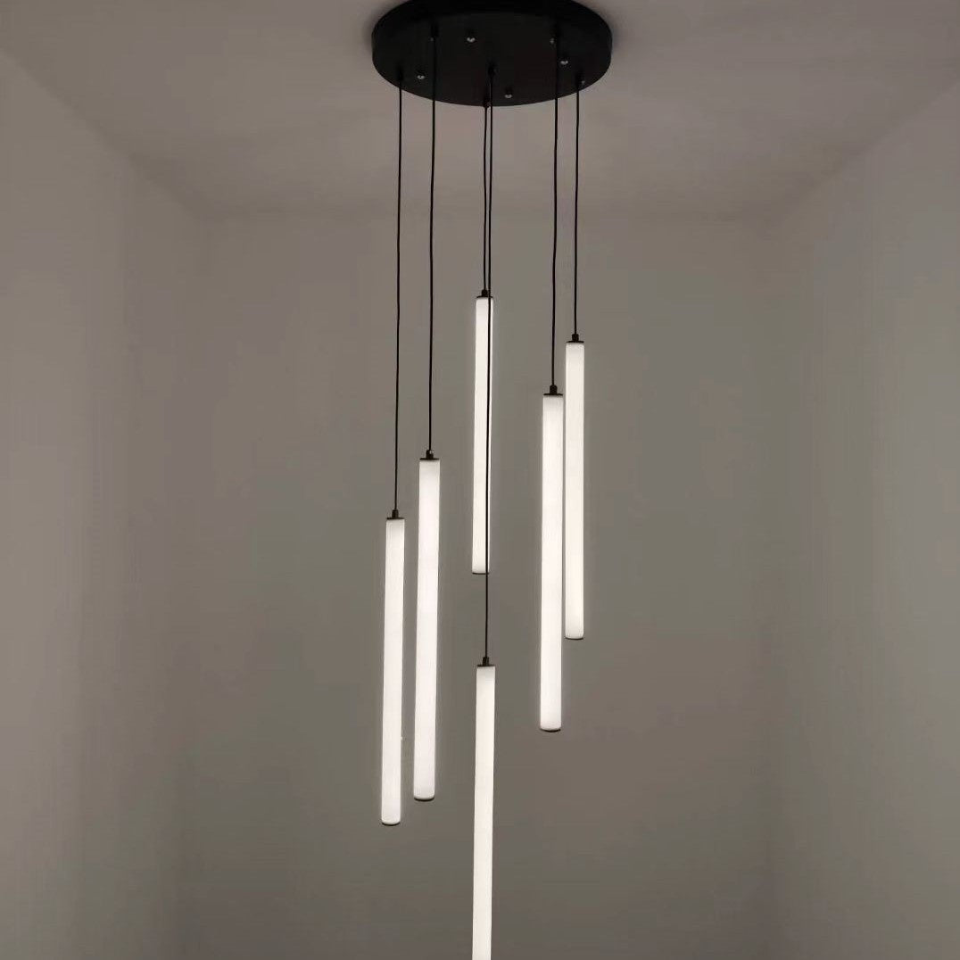 Slim White Acrylic Column Linear Pendant