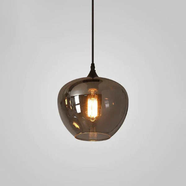 Smoke Gray Glass Globe Pendant