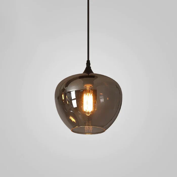 Smoke Gray Glass Globe Pendant