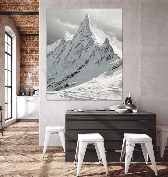 Snow-Laden Peak in Silver Light