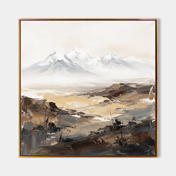 Snowcapped Peaks Above Amber Plains