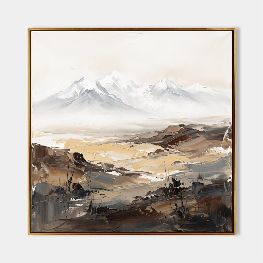 Snowcapped Peaks Above Amber Plains