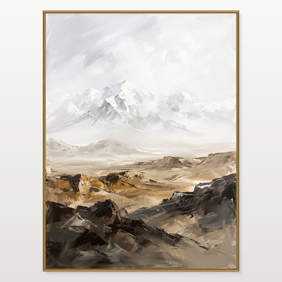 Snowcapped Peaks Above Desert Ridges
