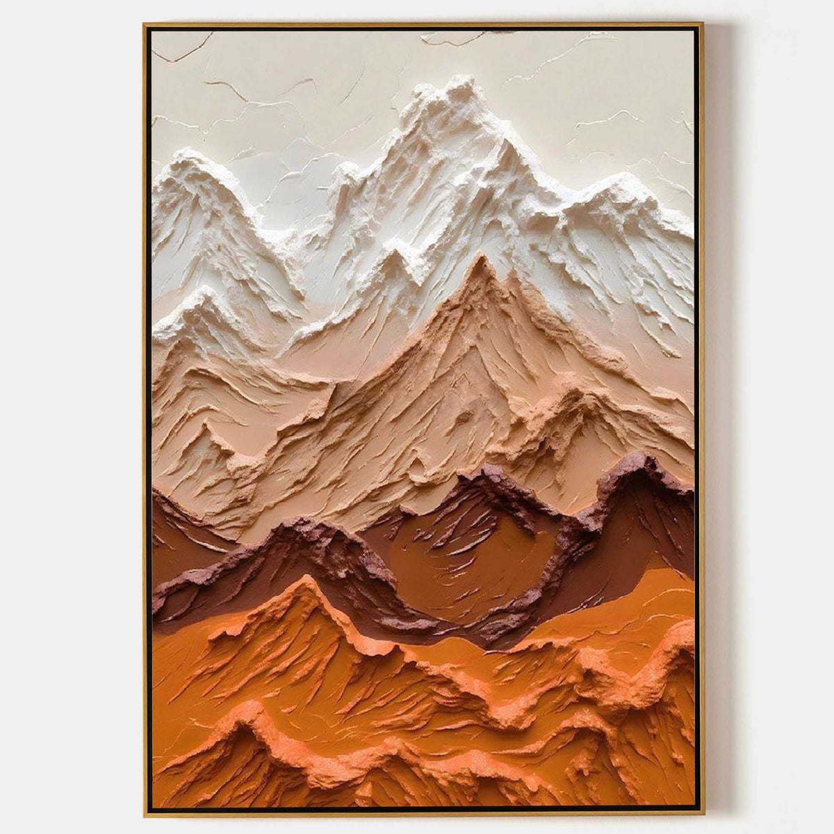 Snowcapped Peaks Over Amber Ridges