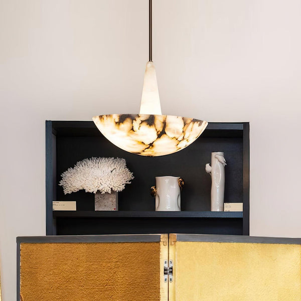 Snowflake Alabaster Cluster Chandelier with White Metal