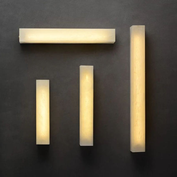 Snowflake Patterned Alabaster and Brass Wall Sconce