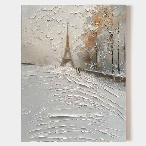 Snowy Morning by the Eiffel Tower