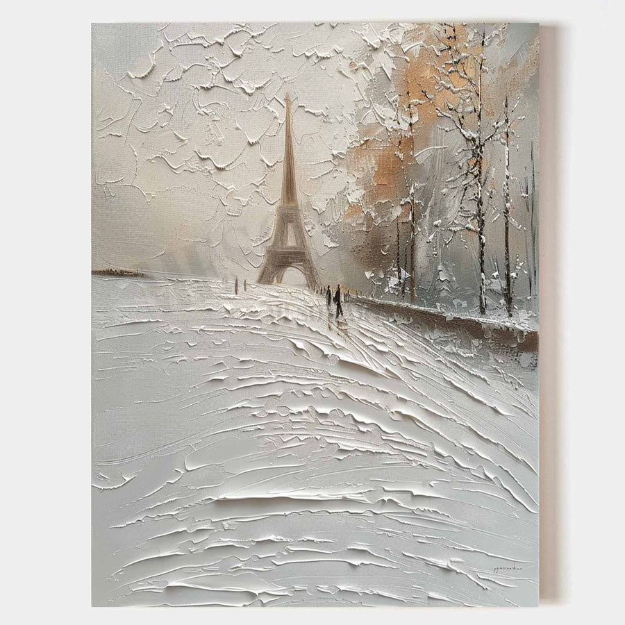 Snowy Morning by the Eiffel Tower