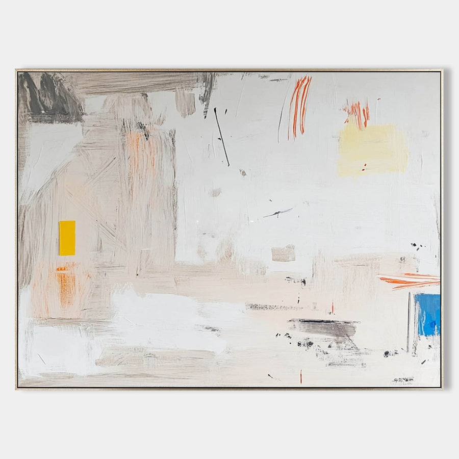 Soft Gray Abstract with Primary Accents