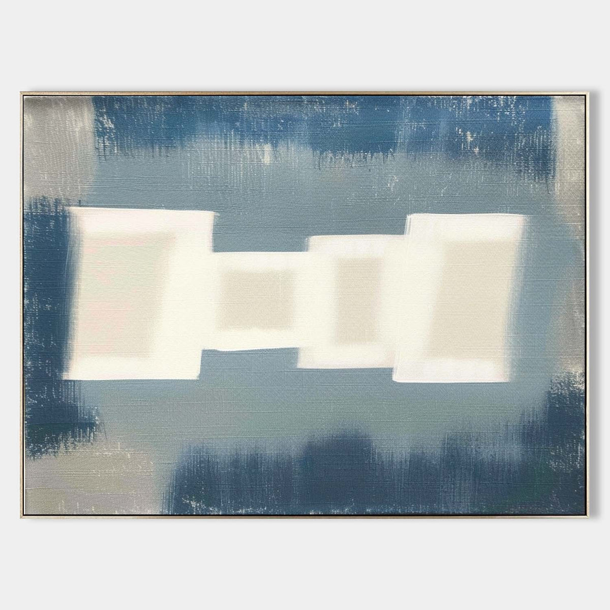Soft White Blocks on Slate Blue