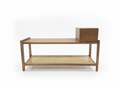 Solid Wood Entryway Bench with Storage - Close-up Detail
