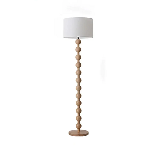 Solid Wood Floor Lamp with Linen Shade