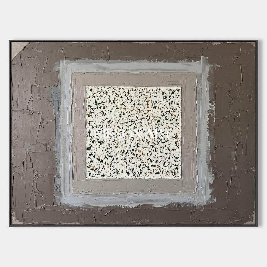 Speckled Ivory Square in Taupe