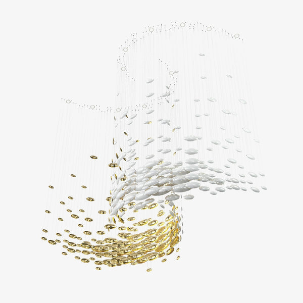 Spiral Cascade Gilded Crystal Bowl Chandelier